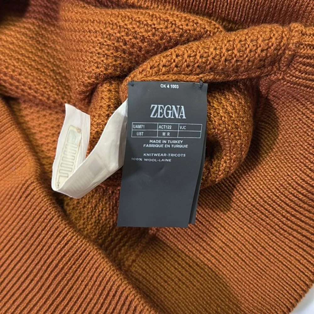 Ermenegildo Zegna Men's Crewneck Sweater in Burnt Orange
